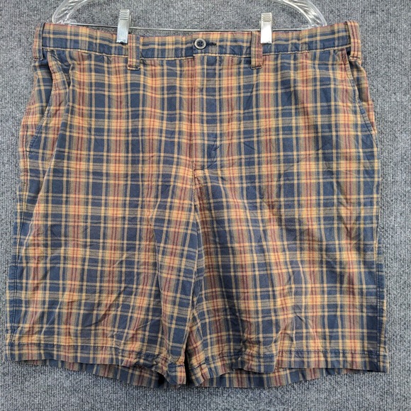 Eddie Bauer Men's Chino Shorts Multicolor Plaid Size 38 100% Cotton Slash Pocket - Picture 5 of 11